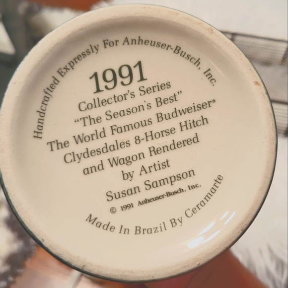 Vintage 1991 Budweiser “The Seasons Best” Holiday Beer Stein by Susan Sampson - Picture 8 of 8